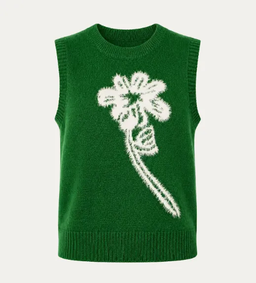 Knitted Flower Vest